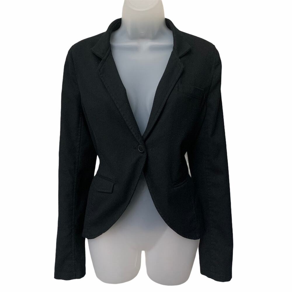LEITH Women's Black Long Sleeve One Button Blazer